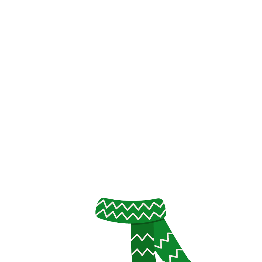 A green and white zigzag patterned scarf, folded and placed on a light background, with the upper part of the image blank. The scarf drapes slightly at the bottom.