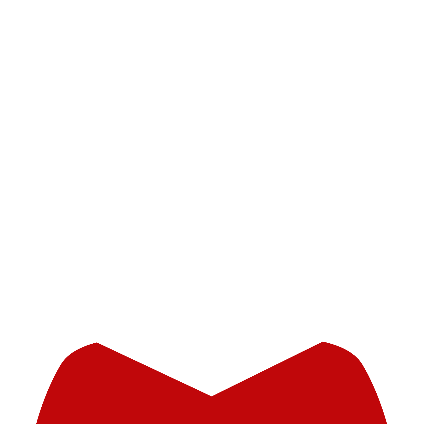 Illustration of a simple, stylized red bow tie on a white background.