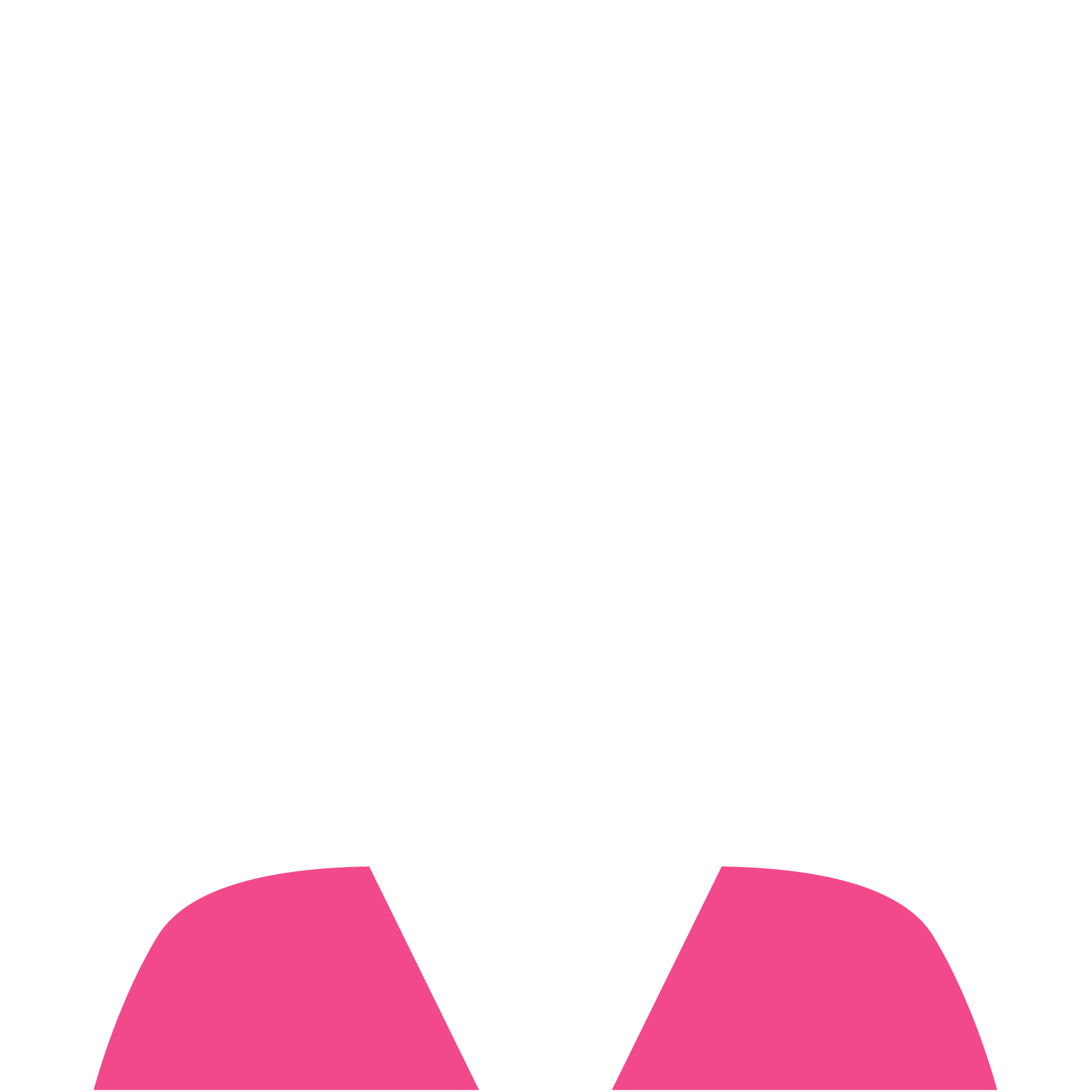 A white background featuring a simplistic Scooby-Doo face with wide eyes, a unique nose, and a polka-dotted mouth, all in black. Pink accents form the dog's ears and lower mouth area.